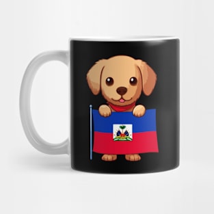 Cute Dog Holding Haiti Flag, Haiti Flag Day Mug